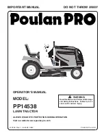 Poulan Pro PRO PP14538 Operator'S Manual preview