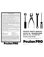 Preview for 1 page of Poulan Pro Pro PR625N21RH3 Repair Parts Manual