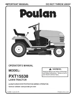 Preview for 1 page of Poulan Pro PXT15538 Operator'S Manual