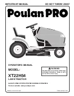 Предварительный просмотр 1 страницы Poulan Pro XT22H54 Operator'S Manual