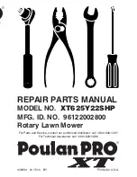 Poulan Pro XT625Y22SHP Repair Parts Manual preview