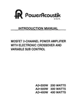 Power Acoustik A2-200 Introduction Manual предпросмотр