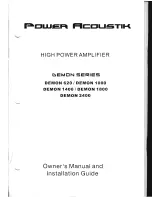 Предварительный просмотр 1 страницы Power Acoustik Demon 1000 Owner'S Manual And Installation Manual