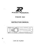 Preview for 1 page of Power Acoustik PACD-840 Instruction Manual