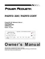 Предварительный просмотр 1 страницы Power Acoustik PADVD-220 Owner'S Manual