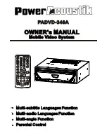 Предварительный просмотр 1 страницы Power Acoustik PADVD-340A Owner'S Manual