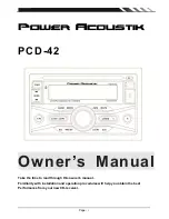 Предварительный просмотр 1 страницы Power Acoustik PCD-42 Owner'S Manual