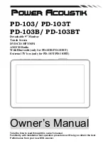 Power Acoustik PD-103 Owner'S Manual preview