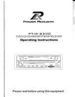 Предварительный просмотр 1 страницы Power Acoustik PTID-8200 Operating Instructions Manual