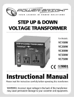 Предварительный просмотр 1 страницы Power Bright VC100W Instructional Manual