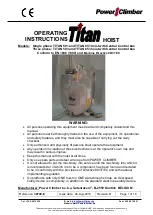 Power Climber Titan 501 Operating Instructions Manual preview