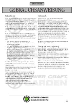 Preview for 19 page of Power Craft Garden 71999 Instruction Manual