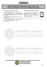 Предварительный просмотр 17 страницы Power Craft Garden 78153 Instruction Manual