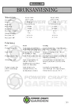 Предварительный просмотр 11 страницы Power Craft Garden 79890 Instruction Manual