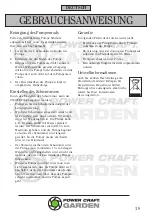 Предварительный просмотр 19 страницы Power Craft Garden 79890 Instruction Manual