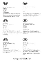 Preview for 2 page of Power Craft 47000 Instruction Manual