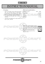 Предварительный просмотр 12 страницы Power Craft 54772 Instruction Manual