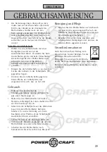 Предварительный просмотр 20 страницы Power Craft 55999 Instruction Manual