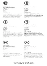 Preview for 2 page of Power Craft 60219 Instruction Manual