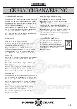 Предварительный просмотр 14 страницы Power Craft 60219 Instruction Manual