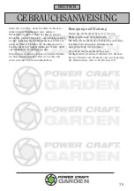 Предварительный просмотр 15 страницы Power Craft 65650 Instruction Manual