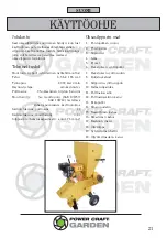 Предварительный просмотр 21 страницы Power Craft 78521 Instruction Manual