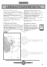 Предварительный просмотр 26 страницы Power Craft 80036 Instruction Manual