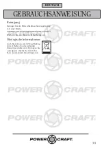 Предварительный просмотр 15 страницы Power Craft 80146 Instruction Manual