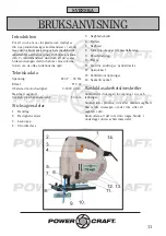 Preview for 11 page of Power Craft JIG SAW 42500 Instruction Manual