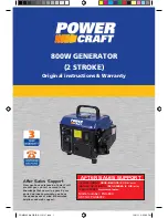 Preview for 1 page of Power Craft PGG-800 Original Instructions & Warranty