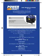 Preview for 20 page of Power Craft PGG-800 Original Instructions & Warranty