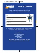 Предварительный просмотр 36 страницы Power Craft PTS 15/250 User Manual & Warranty