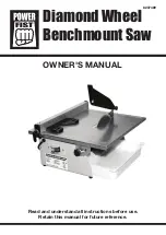 Preview for 1 page of Power first Diamond Wheel Benchmount Saw Owner'S Manual