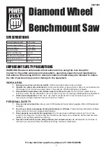 Preview for 2 page of Power first Diamond Wheel Benchmount Saw Owner'S Manual