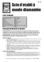 Preview for 8 page of Power first Diamond Wheel Benchmount Saw Owner'S Manual