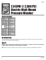 Предварительный просмотр 2 страницы Power Fist 2.9 GPM @ 2,500 PSI User Manual