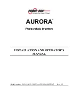 Preview for 1 page of Power One AURORA PVI-10.0/12.5-OUT-xx Operation And Installation Manual