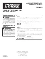 Preview for 48 page of Power Stroke PS906025 Operator'S Manual