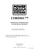 Предварительный просмотр 1 страницы Power Systems CorDisc Quick Start Manual