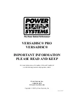 Power Systems VERSADISC PRO Manual preview
