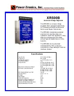 Power-Tronics XR500B Installation Manual предпросмотр