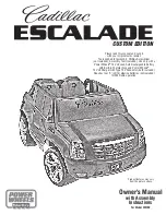 Power Wheels M9780 Cadillac ESCALADE Custom Edition Owner'S Manual preview