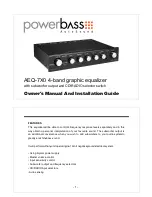 PowerBass AEQ-7X0 Owner'S Manual And Installation Manual предпросмотр