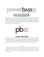 Preview for 3 page of PowerBass ASA 1000.1Dx Owner'S Manual