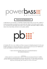 Preview for 2 page of PowerBass PS-WB101 Application & Enclosure Manual