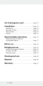 Предварительный просмотр 14 страницы Powerfix Profi 306956 Operation And Safety Notes