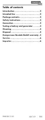 Preview for 3 page of Powerfix Profi PAWSB 12 A1 Operating Instructions Manual