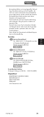 Preview for 74 page of Powerfix Profi PLPRS A1 Operating Instructions Manual