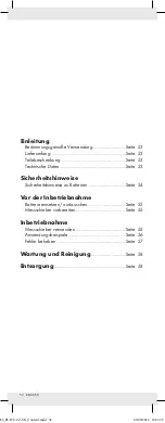 Preview for 52 page of Powerfix Profi Z22855 Operation And Safety Notes