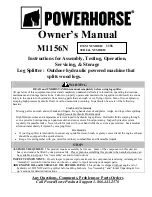 Preview for 1 page of Powerhorse M1156 Owner'S Manual